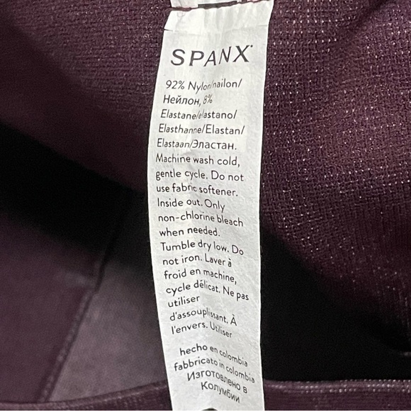 Spanx Seamless Track Stripe Leggings in Jammy Plum SZ Small NWT. - Picture 7 of 9